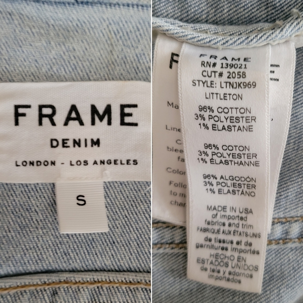 FRAME // le tie neck button front slim fit soft stretch denim jacket littleton - Picture 14 of 16
